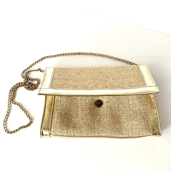 Vintage Lesco Weaved Purse/Clutch Gold Trim - Picture 10 of 13